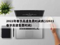 2022年春节高速免费时间表(22021春节高速免费时间)